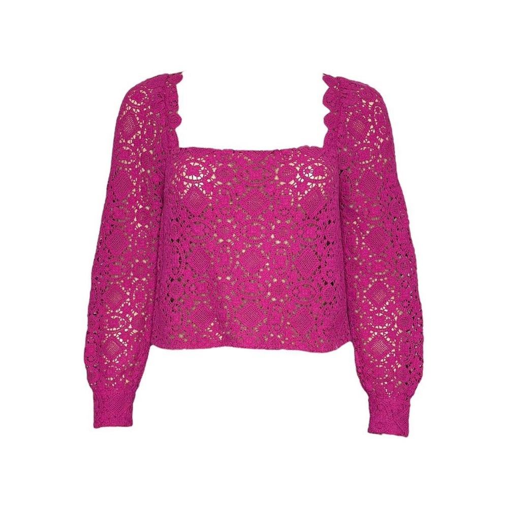 Sezane Pink Lace Top